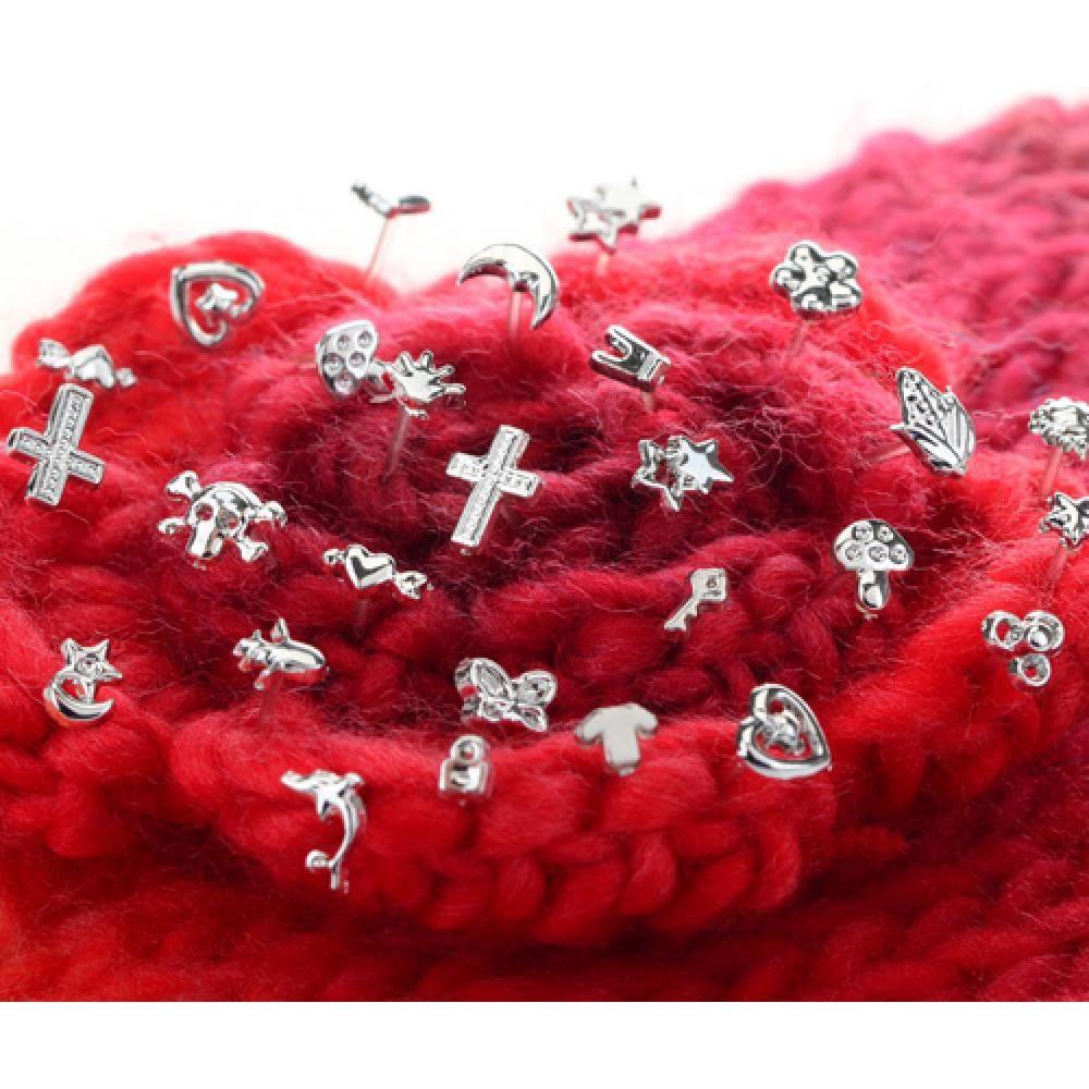 18 пар новинок ювелирных изделий женские золотые/серебряные серьги-гвоздики в пластиковой коробке