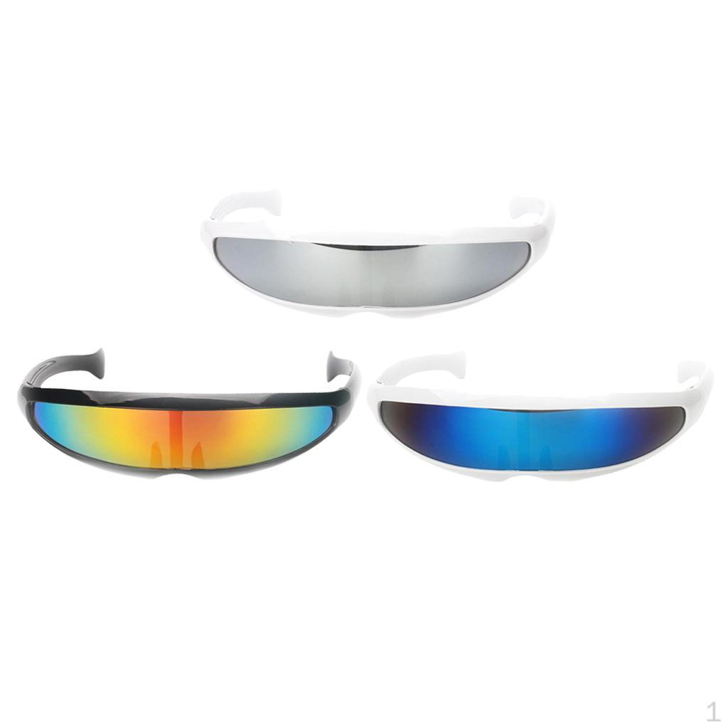 Набор из 3 пар взрослых детских новинок футуристических зеркальных солнцезащитных очков для костюма